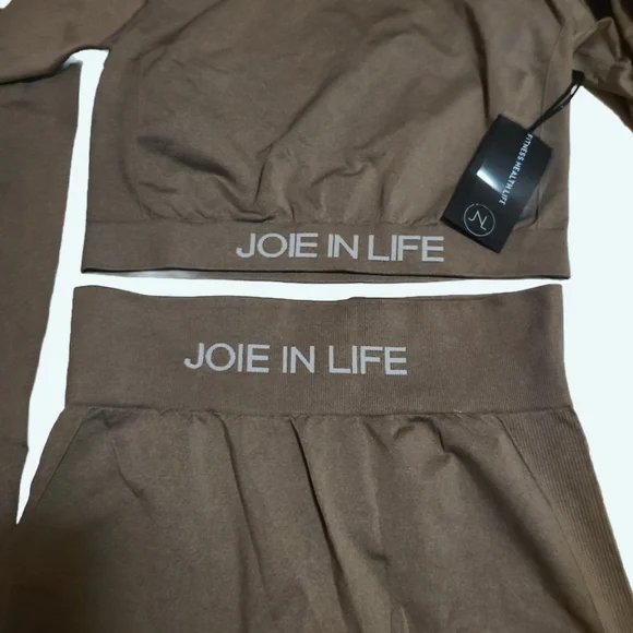 Joie In Life On Point Seamless Leggings & Crop Top Set–Slate Gray–Size L–NWT - Picture 3 of 5